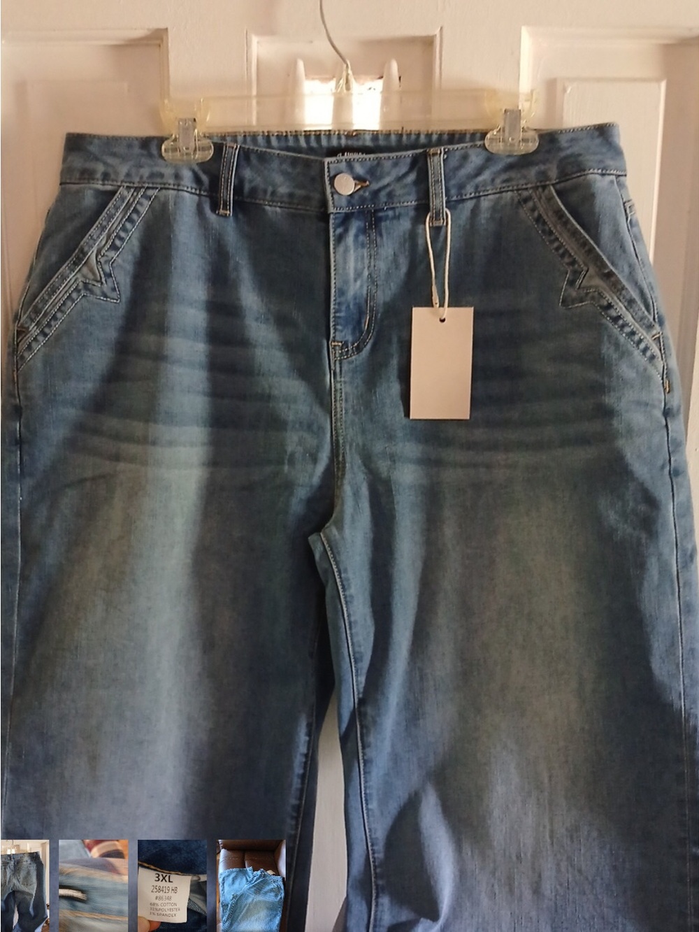 Women's Boyfriend Jeans in Medium Blue Denim
